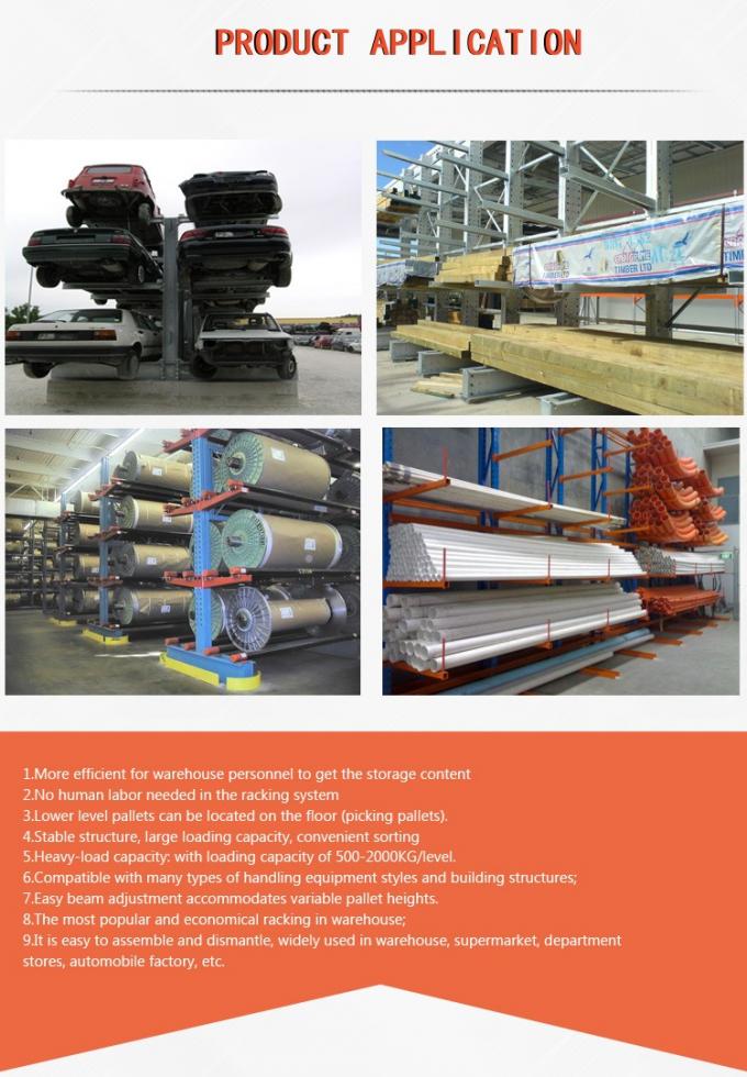 Q235B Steel Industrial Cantilever Racks Double Sided Customized 3